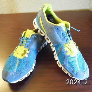 On Cloud Mens Cloud X Blue and Yellow Running Shoes Size 11.5